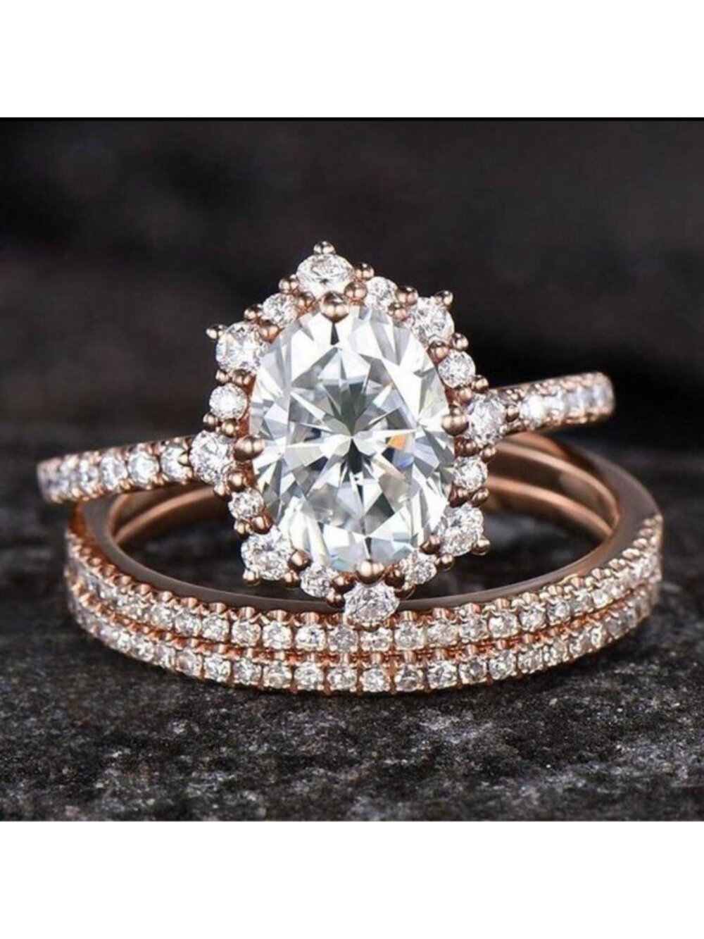 New rose gold plated ring set